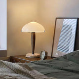 Nordic Table Lamp  Walnut Wood with Glass Dome - Product detail 10
