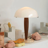 Nordic Table Lamp  Walnut Wood with Glass Dome - Product detail 5
