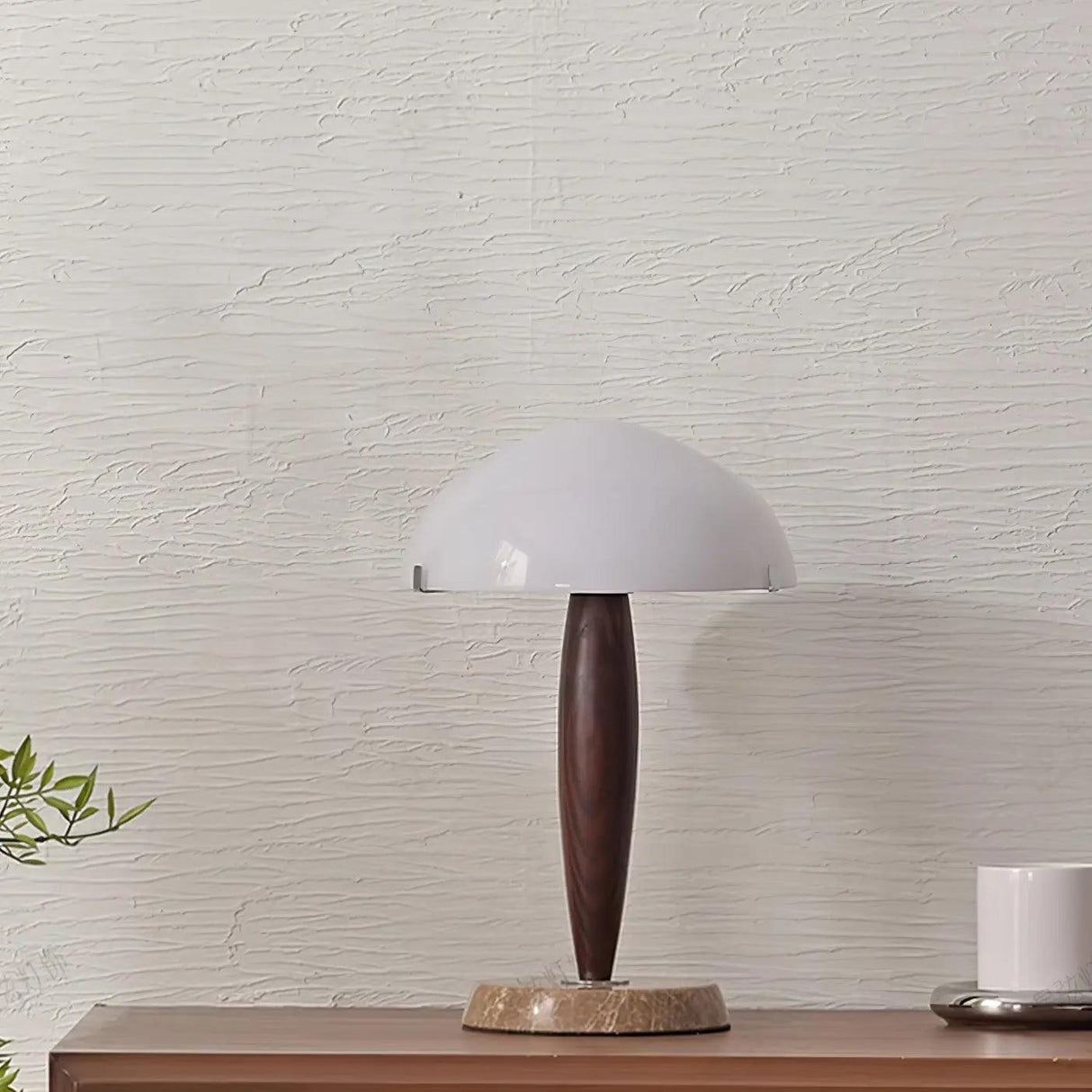 Nordic Table Lamp  Walnut Wood with Glass Dome - Product detail 12