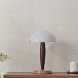 Nordic Table Lamp  Walnut Wood with Glass Dome - Product detail 12