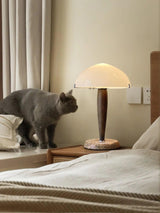Nordic Table Lamp  Walnut Wood with Glass Dome - Product detail 14