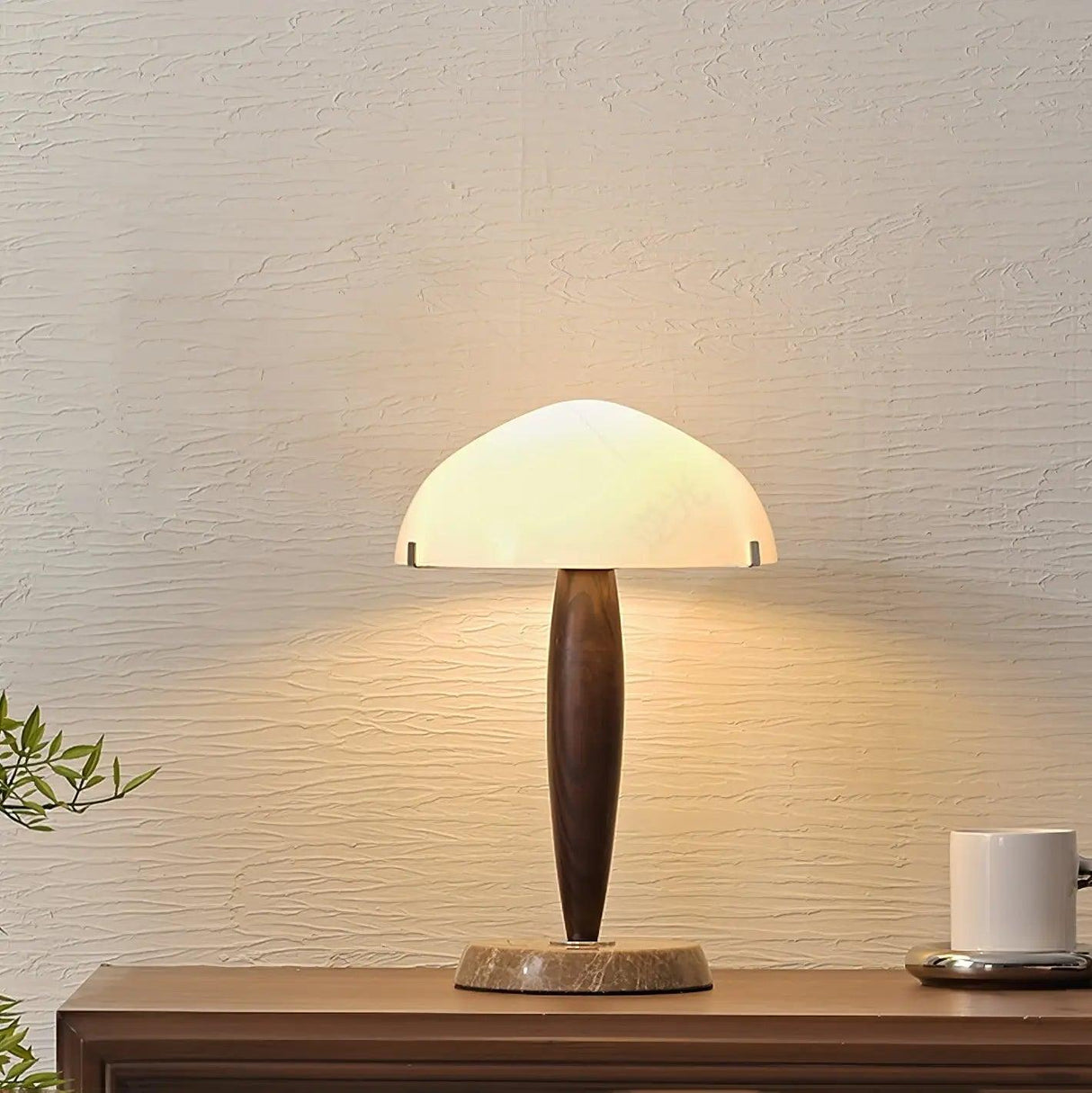 Nordic Table Lamp  Walnut Wood with Glass Dome - Product detail 16