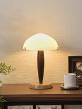 Nordic Table Lamp  Walnut Wood with Glass Dome - Product detail 7
