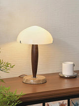Nordic Table Lamp  Walnut Wood with Glass Dome - Product detail 4