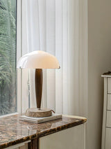 Nordic Table Lamp  Walnut Wood with Glass Dome - Product detail 8