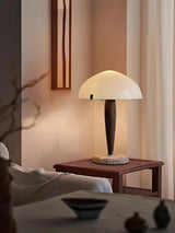 Nordic Table Lamp  Walnut Wood with Glass Dome - Product detail 9