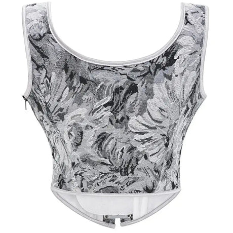 Vintage Floral Corset  Jacquard Pattern With Front Lacing - Product detail 7