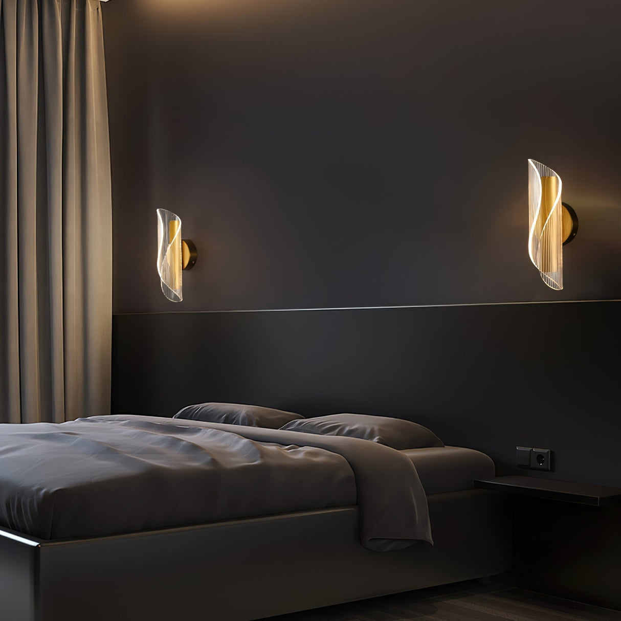 Modern Crystal Wall Light  Gold Linear Design - Product example