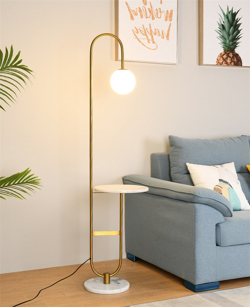 Modern Floor Lamp with Table  Brass and Marble Design - Product detail 8