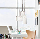 Contemporary Glass Pendant Lights  Clear and Red Cylinder Design - Product detail 9