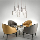 Contemporary Glass Pendant Lights  Clear and Red Cylinder Design - Product detail 4