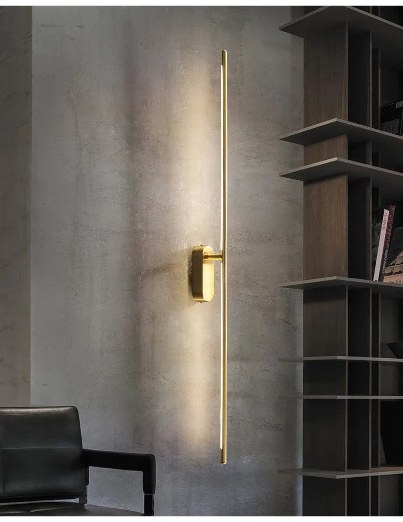 Modern LED Wall Light  Minimalist Gold Linear Sconce - Product example