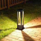 Modern Solar Path Light  Black Metal Garden Bollard - Product detail 4