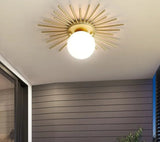 Sunburst Ceiling Light  Gold Metal Globe Fixture - Product detail 4