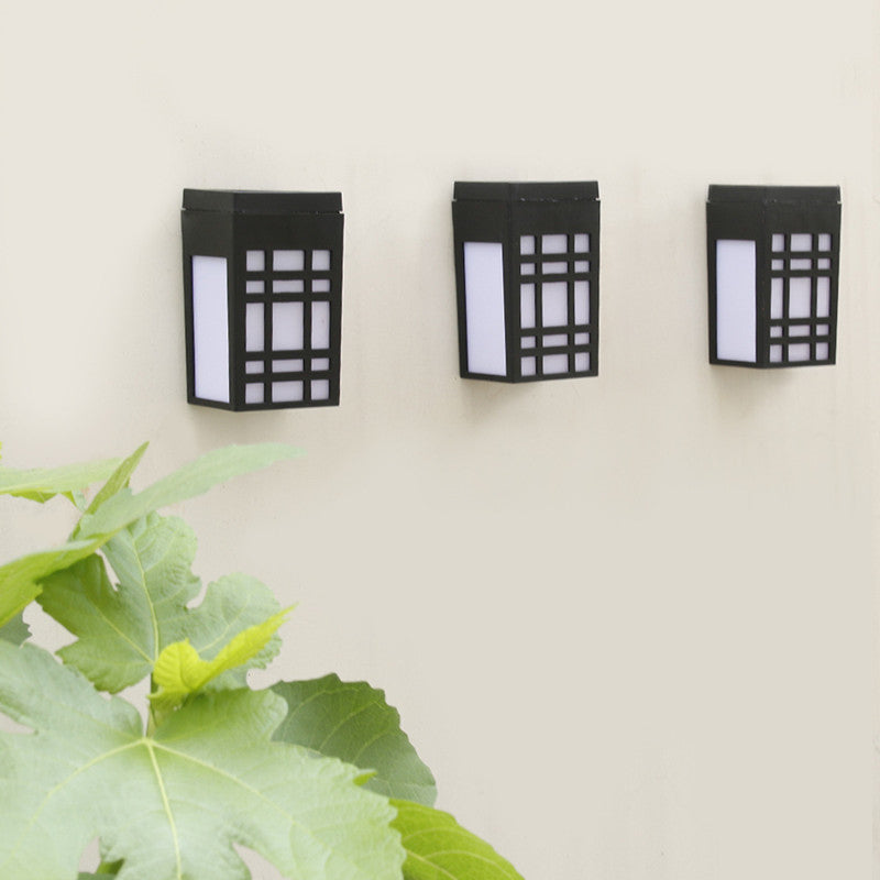Japanese Solar Wall Light  Grid Pattern Outdoor Lamp - Product detail 8