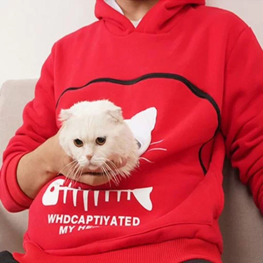 Pet Lover Hoodie  Cat Design Cotton Pouch Sweater - Product detail 4
