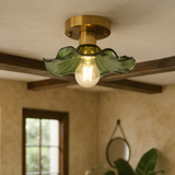 Art Deco Ceiling Light  Wavy Glass Flower Shade - Product detail 4