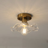 Art Deco Ceiling Light  Wavy Glass Flower Shade - Product detail 9