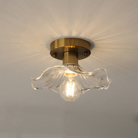 Art Deco Ceiling Light  Wavy Glass Flower Shade - Product detail 9
