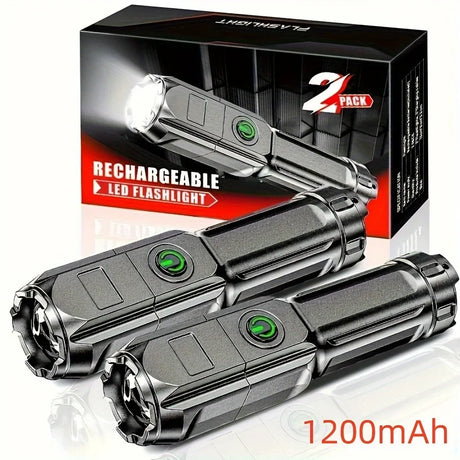 LED Tactical Flashlight  USB Rechargeable 1200mAh Waterproof Design - Product showcase
