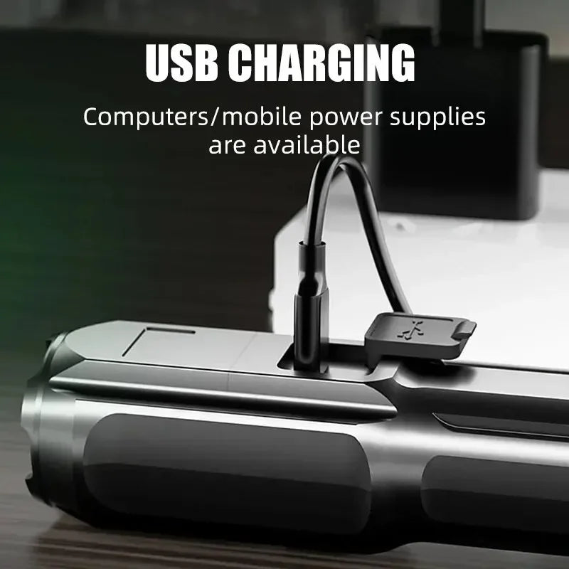LED Tactical Flashlight  USB Rechargeable 1200mAh Waterproof Design - Product detail 4