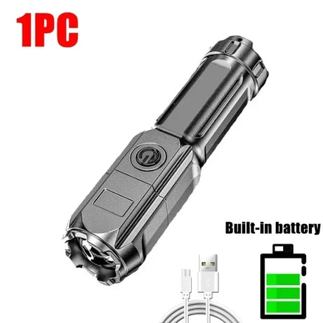 LED Tactical Flashlight  USB Rechargeable 1200mAh Waterproof Design - Product detail 8