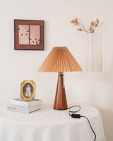 Wooden Table Lamp  Pleated Linen Shade Mid-Century Design - Product detail 34