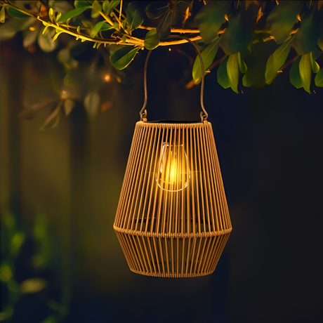 Solar Bamboo Lantern  Hand-Woven Outdoor Lighting - Product detail 6