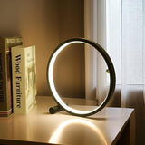 Modern Circle Table Lamp  LED Halo Design - Detailed view