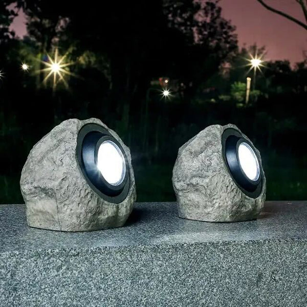 Solar Garden Rock Light  Natural Stone Landscape Illumination - Product example