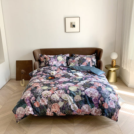 Botanical Cotton Duvet Set  Dark Floral Print Egyptian Cotton - Product detail 13