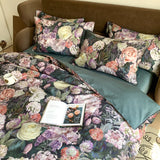 Botanical Cotton Duvet Set  Dark Floral Print Egyptian Cotton - Product detail 5