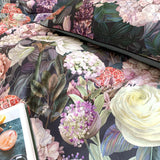 Botanical Cotton Duvet Set  Dark Floral Print Egyptian Cotton - Product detail 8