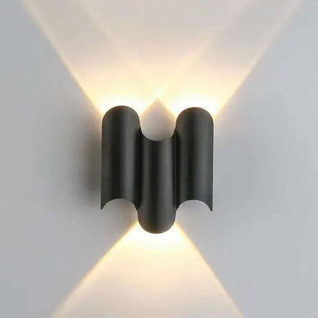 Modern LED Wall Lamp  Curved Metal Dual Light Design - Product showcase