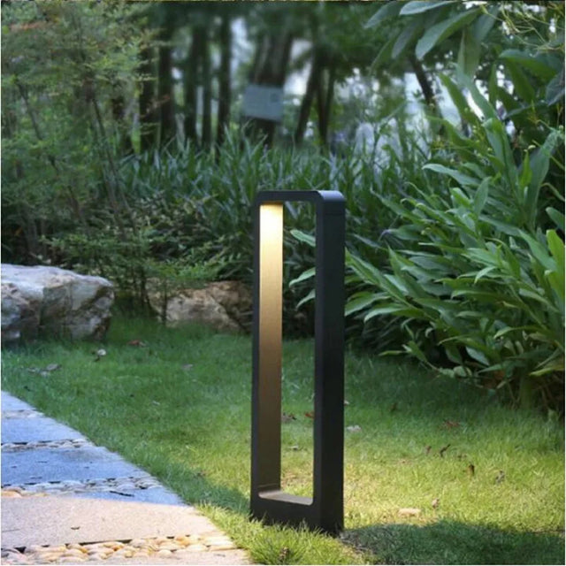 Modern Garden Path Light  Minimalist Aluminum Bollard - Product showcase