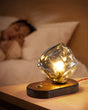 Vintage Table Lamp  Amber Glass Wood Base Design - Product detail 19