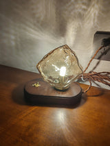 Modern Glass Table Lamp  Ice Crystal Design with Wood Base - Product detail 11