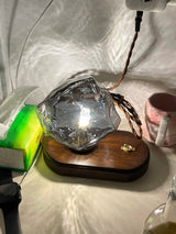 Modern Glass Table Lamp  Ice Crystal Design with Wood Base - Product detail 14