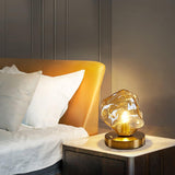 Modern Glass Table Lamp  Ice Crystal Design with Wood Base - Product detail 6