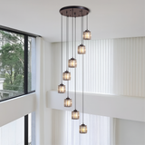 Crystal Stair Pendant Light  5-Tier Glass Cascade Design - Detailed view