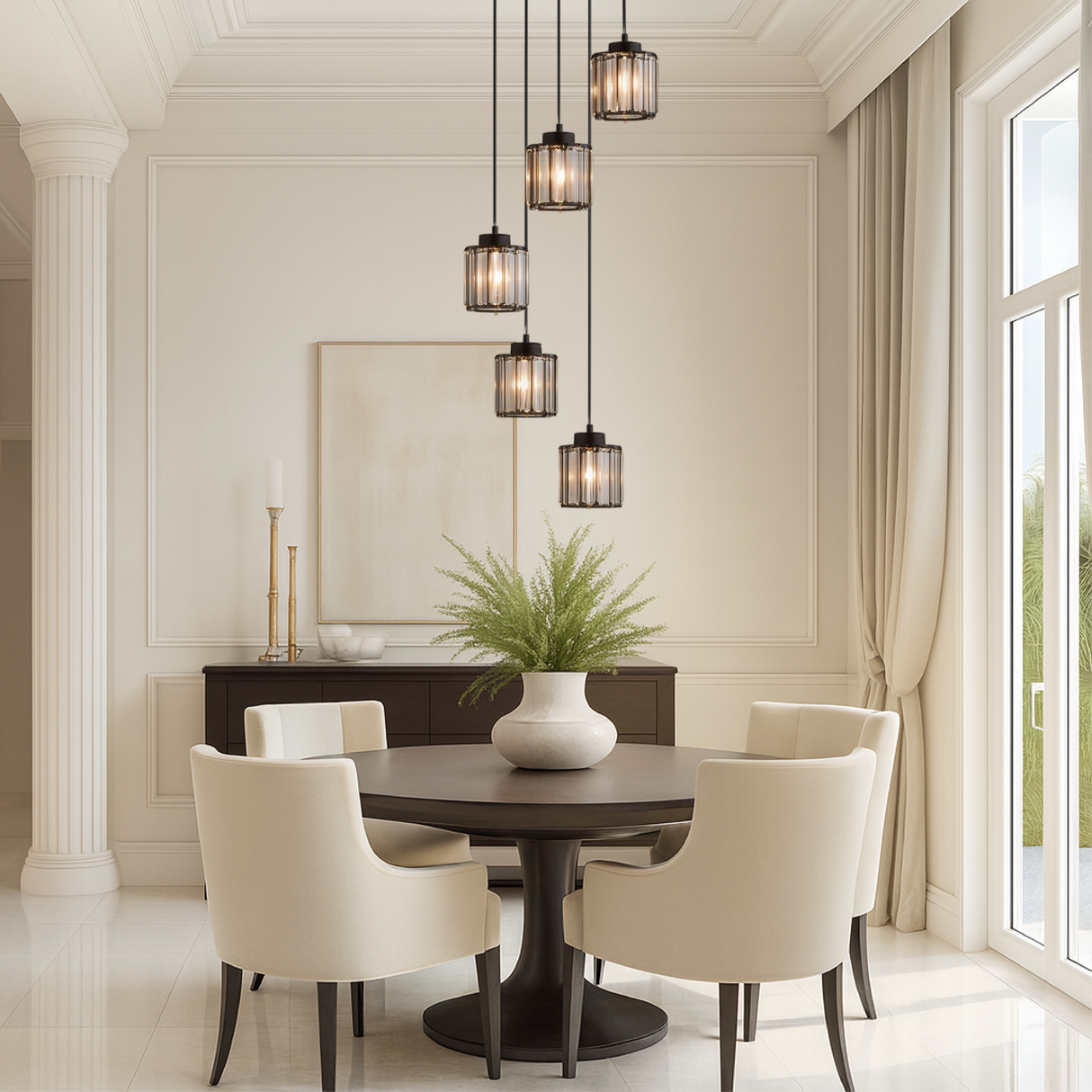 Crystal Stair Pendant Light  5-Tier Glass Cascade Design - Product example