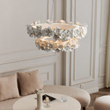 Ceramic Floral Chandelier  Delicate White Blossom Design - Product example