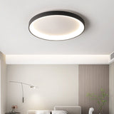 Modern LED Ceiling Light  Black Round Panel With Halo Effect - Product showcase