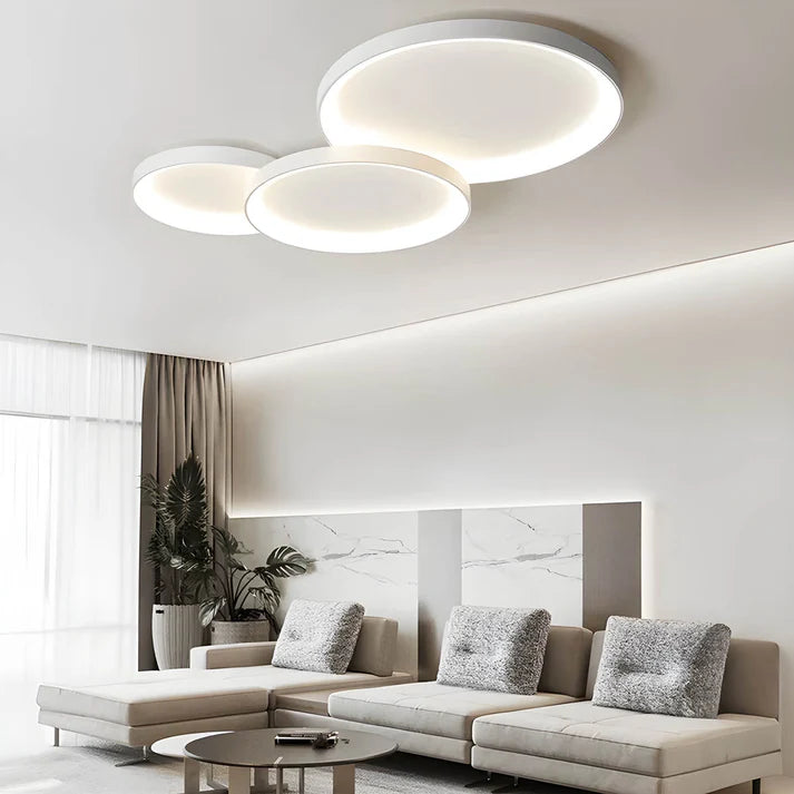 Modern LED Ceiling Light  Black Round Panel With Halo Effect - Product detail 5