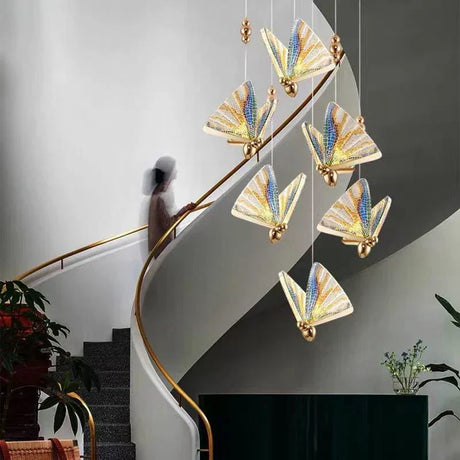Butterfly Pendant Light  Gold Metal Wing Design - Product detail 5