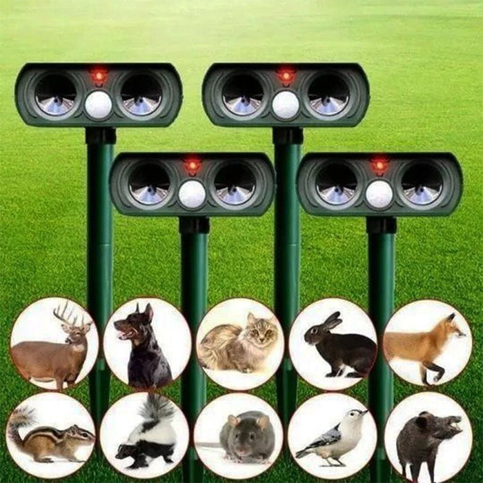 Solar Powered Animal Repeller  Motion Sensor Ultrasonic Defense - Detailed view