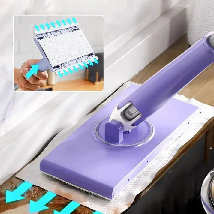 Modern Floor Mop  360 Swivel Head With Reusable Cloths - Detailed view