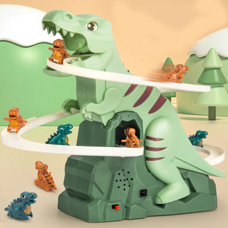 Interactive Dinosaur Track Set  LED Light Race Course With Climbing Cars - Detailed view