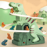Interactive Dinosaur Track Set  LED Light Race Course With Climbing Cars - Detailed view