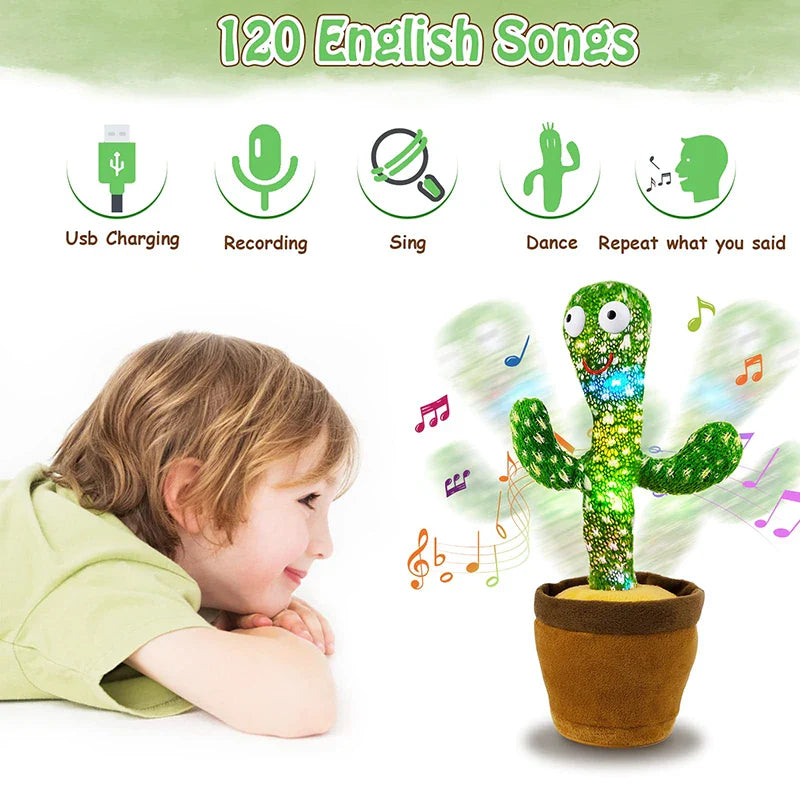 Dancing Cactus Night Light  Musical Interactive Kids Room Decor - Product detail 4